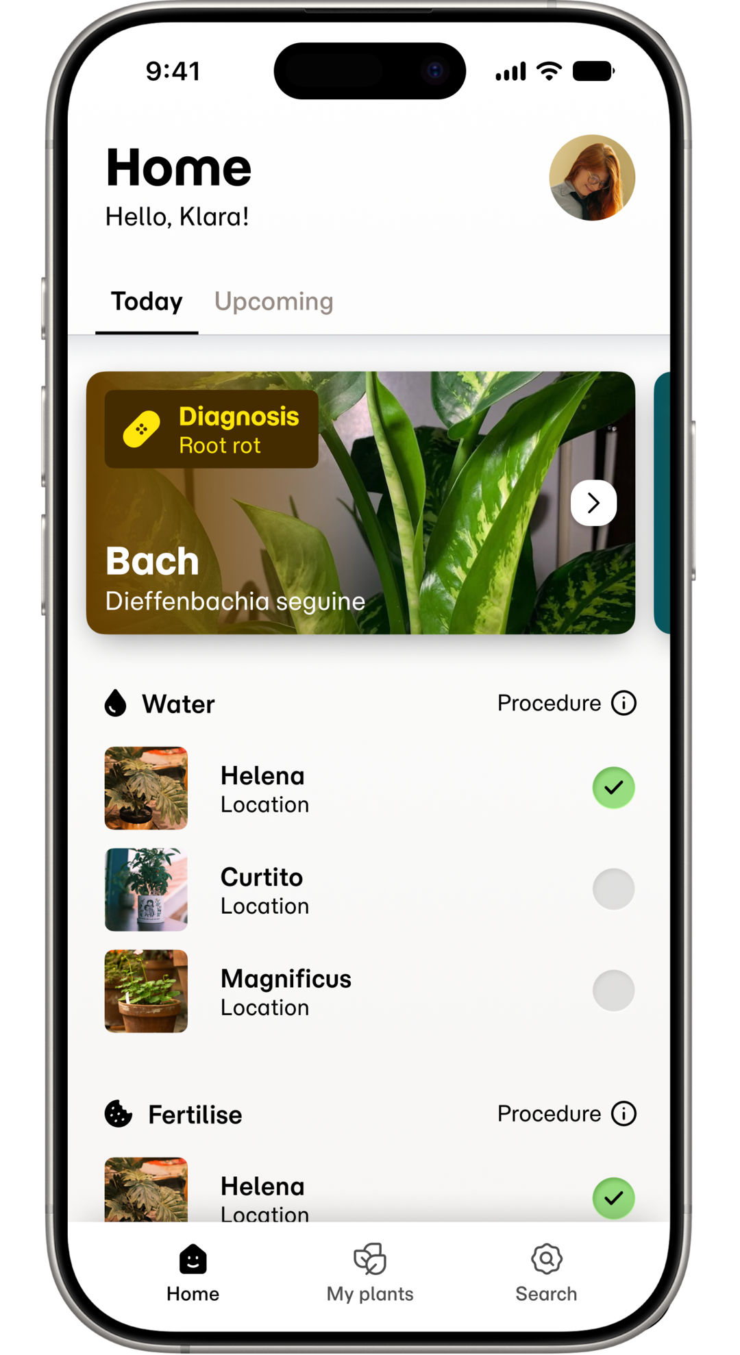 Screenshot of the Home screen